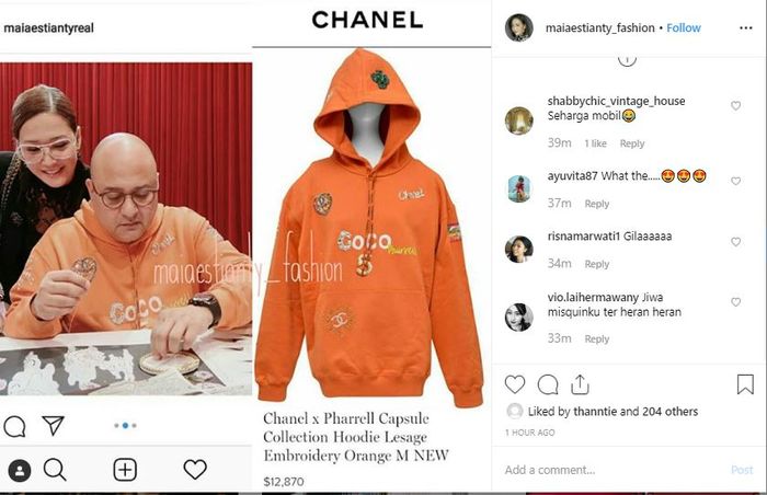 Hoodie yang dikenakan suami Maia Estianti diketahui seharga mobil