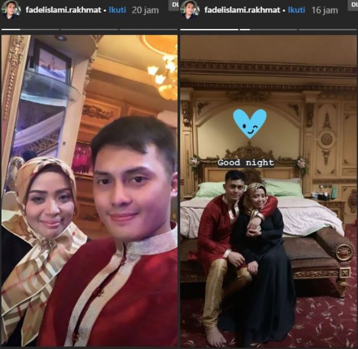 Suasana kamar pengantin Fadel Islami dan Muzdalifah, mewah bernuansa emas!