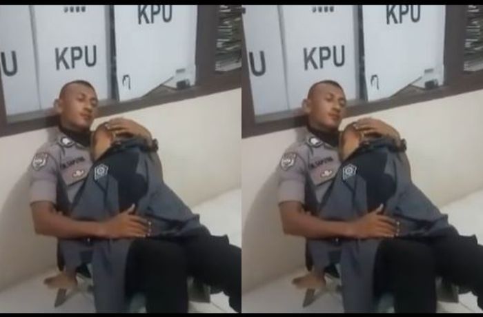 Sang Istri Meninggal Dunia, Polisi Ini Harus Jaga Kotak Suara Sambil Momong Anak