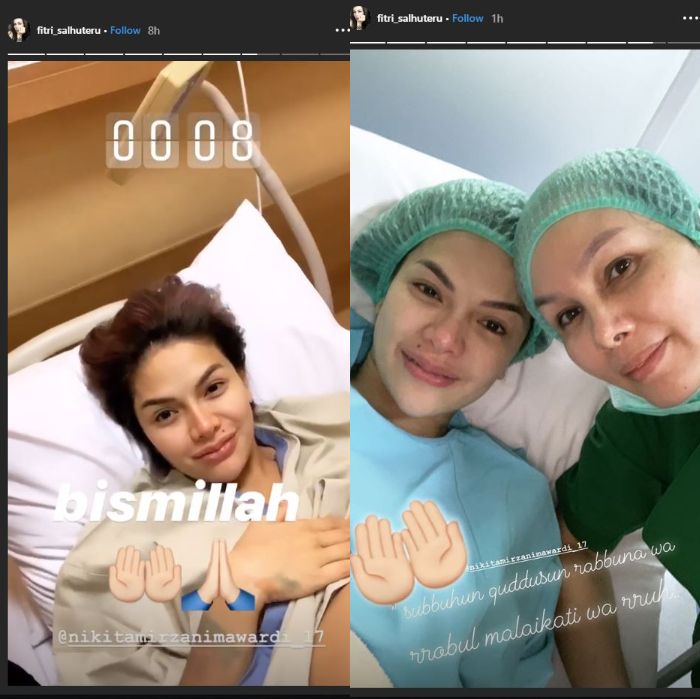 Fitri Salhuteru setia mendampingi Nikita Mirzani selama proses melahirkan.