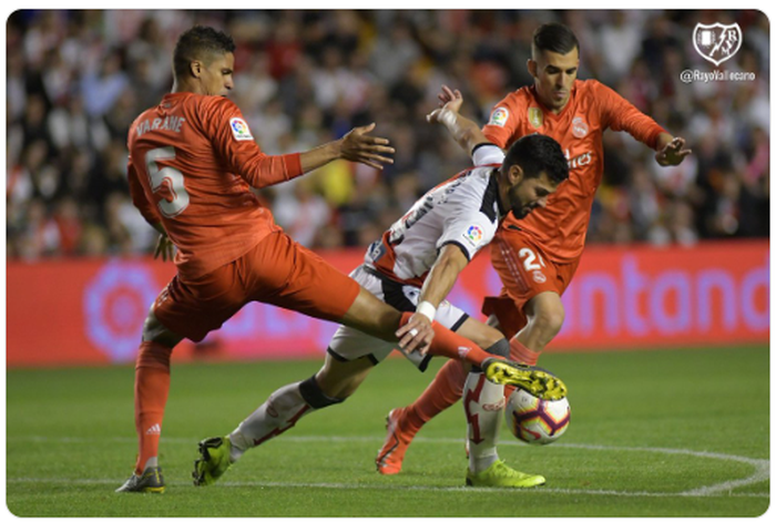 Laga derbi antara Rayo Vallecano kontra Real Madrid di Vallecas pada pekan ke-35 Liga Spanyol, Minggu (28/4/2019).