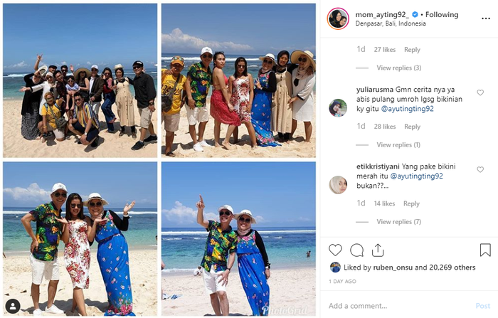Foto liburan Ayu Ting Ting