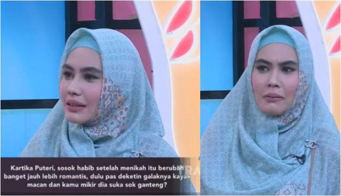 Hasil tangkap layar tayangan Rumpi No Secret yang dihadiri Kartika Putri.