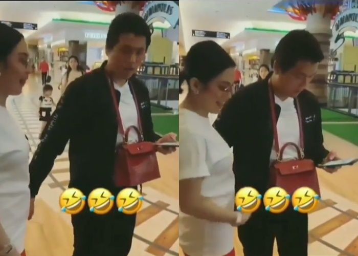 Reino membawakan tas <a href='https://pontianak.tribunnews.com/tag/syahrini' title='Syahrini'>Syahrini</a>