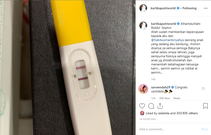 Kartika Putri berbagi kebahagiaan