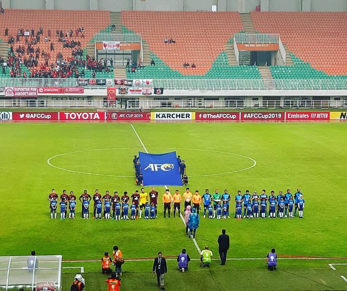 Suasana pertandingan PSM Makassar Vs Home United pada matchday kelima Grup H Piala AFC 2019.