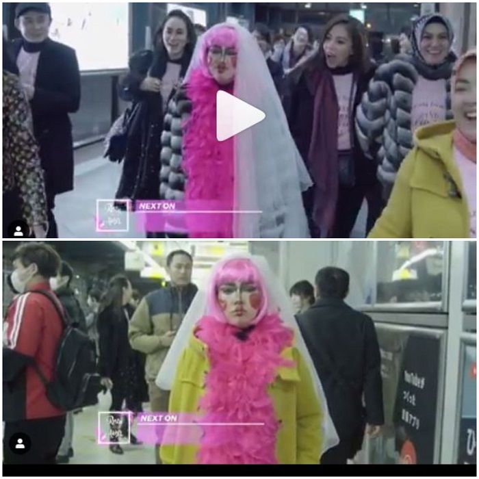 Tampilan Syahrini saat Bachelorette party di Jepang