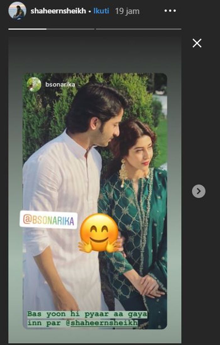 Tangkap layar postingan Instastory Shaheer Sheikh.