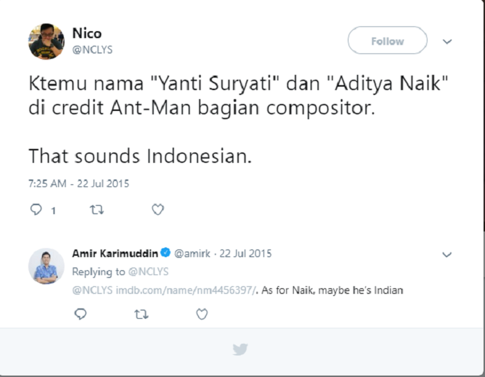 Cuitan pengguna Twitter temukan nama orang Indonesia, Yanti Suryati terlibat di film Avengers: Endgame.