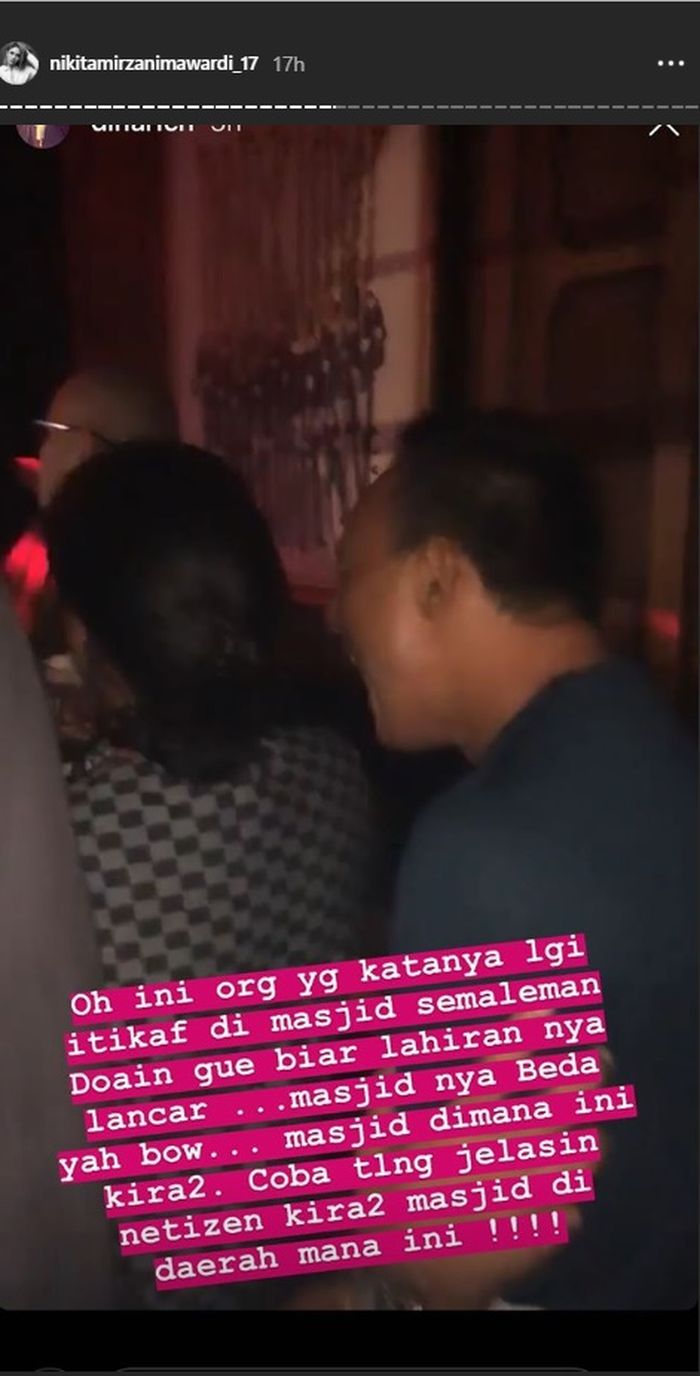 unggahan Nikita Mirzani saat Dipo Latief ketahuan clubbing padahl mengaku sedang itikaf