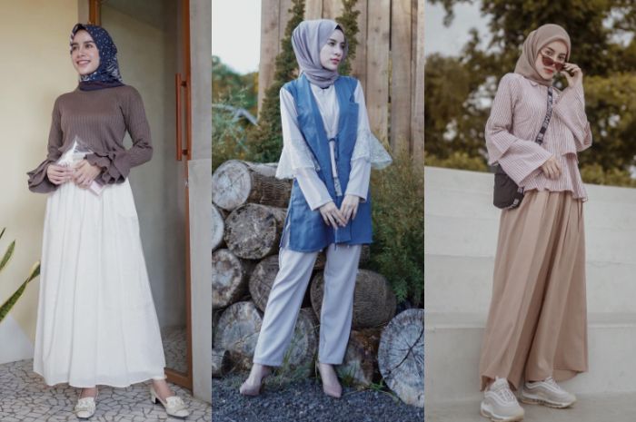 Model atasan hijab untuk muslimah lengan lonceng