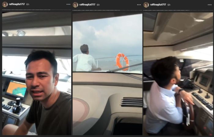 Bagian kemudi yatch Raffi Ahmad