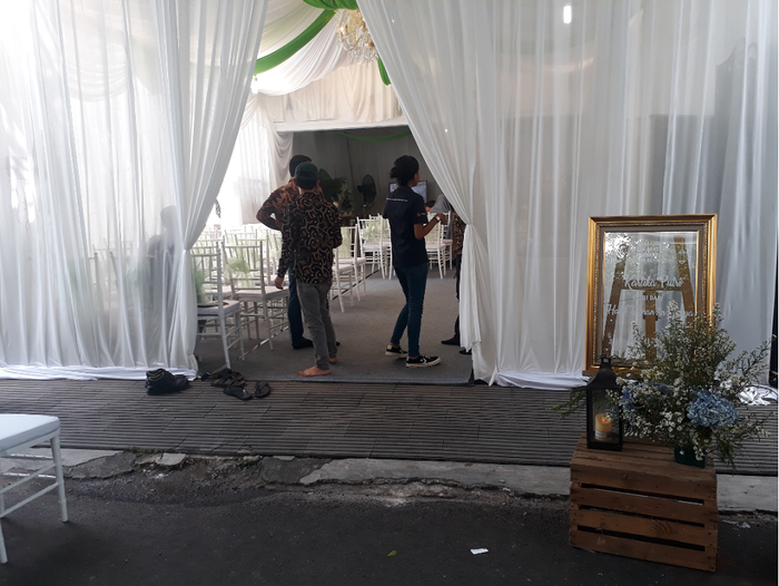 Suasana sebelum dimulainya acara 4 bulanan kehamilan Kartika Putri di kediamannya di kawasan Cipete, Jakarta Selatan pada Sabtu (4/5/2019) siang ini.