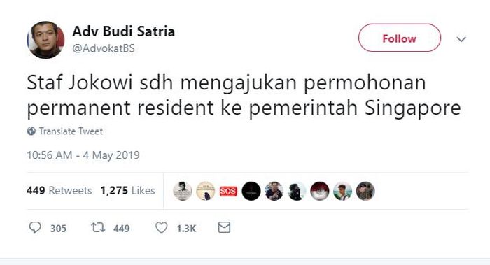 Presiden Joko Widodo diisukan bakal akan menetap di Singapura setelah dirinya lengser dari masa jabatannya.