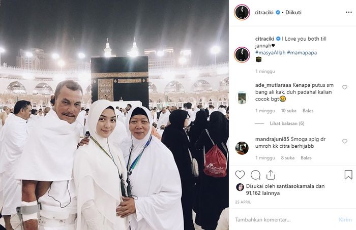 Penampilan Citra Kirana ketika umroh