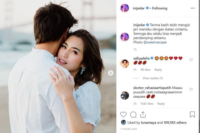 Postingan Jessica Iskandar pasca dilamar Richard Kyle.