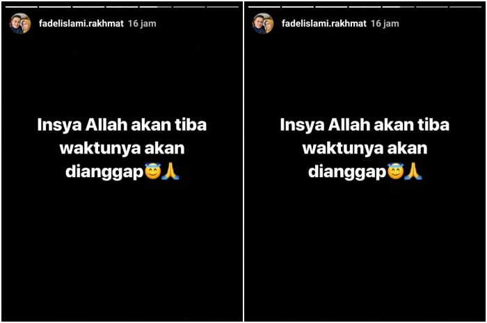 Unggahan Instagram story Fadel Islami.