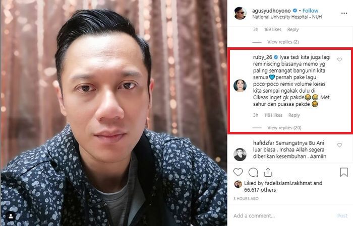 Aliya Rajasa (@ruby_26) ikut mengenang momen-momen bulan puasa saat Ani Yudhoyono masih sehat.