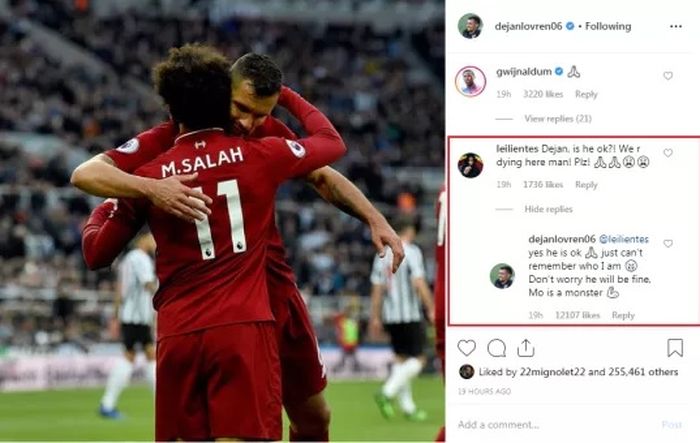 Komentar Dejan Lovren akan kondisi Mohamed Salah pasca insiden tabrakan saat Liverpool melawan Newcastle United.