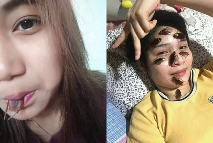 Deretan Remaja Ini Lakukan Tantangan Unik dengan Letakkan Kecoak di Wajah Mereka