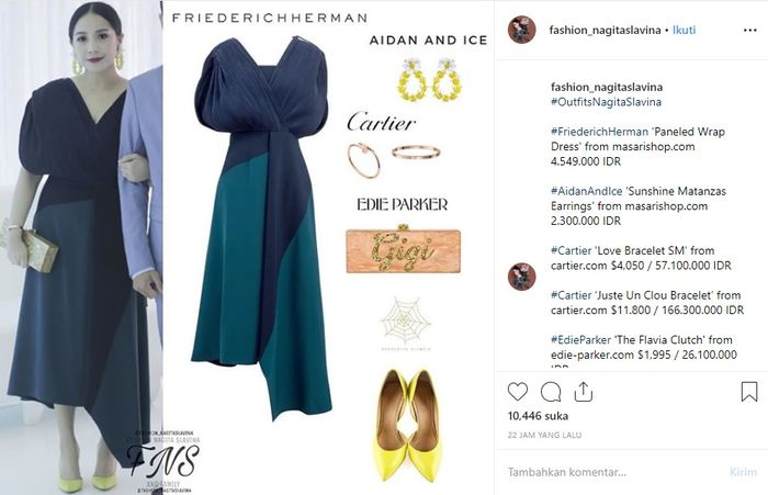 Total Harga Outfit Nagita Slavina Saat 