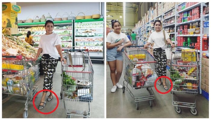 Mayangsari kepergok kenakan sandal mewah dnegan harga selangit saat berbelanja sayur.