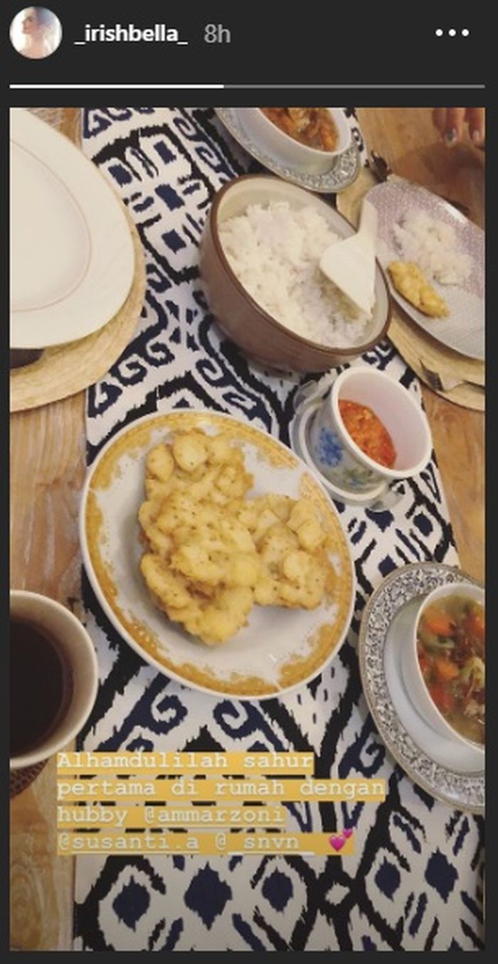 Menu sahur Irish dan Ammar yang sederhana