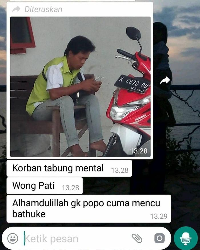 Kondisi lelaki yang kepalanya terkena tabung gas