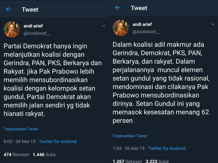 Cuitan Andi Arief tentang Setan Gundul