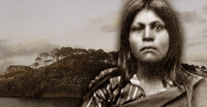 Ilustrasi-foto yang kemungkinan menggambarkan Juana Maria saat di Santa Barbara.