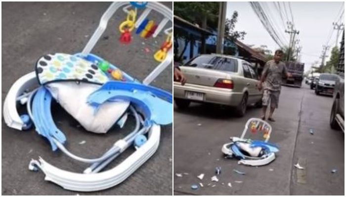 Ibunya sibuk menelepon, seorang balita terlindas truk saat bermain baby walker yang tiba-tiba meluncur ke tengah jalan.