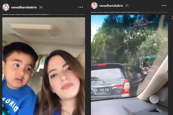 Nia Ramadhani antarkan anaknya ke sekolah