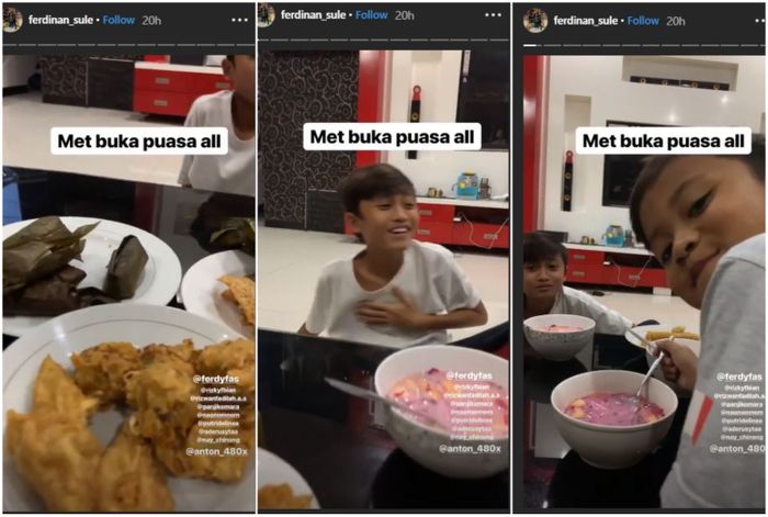 Menu buka puasa Sule dan anak-anaknya jadi sorotan.