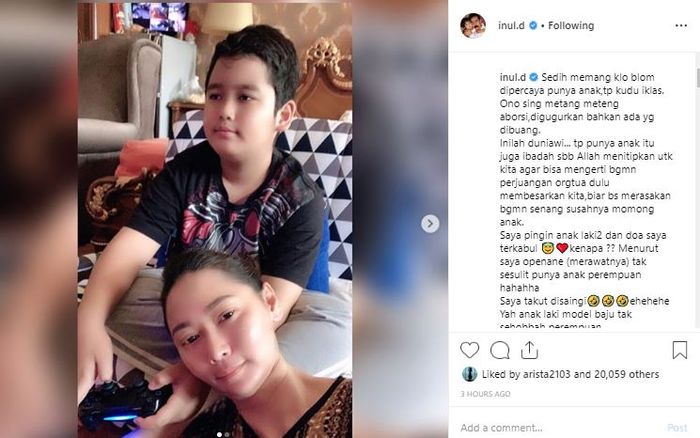 Inul Daratista sebutkan harapannya tentang calon mantunya kelak.