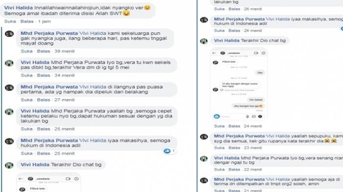 Komentar Vivi pada unggahan keluarga Vera