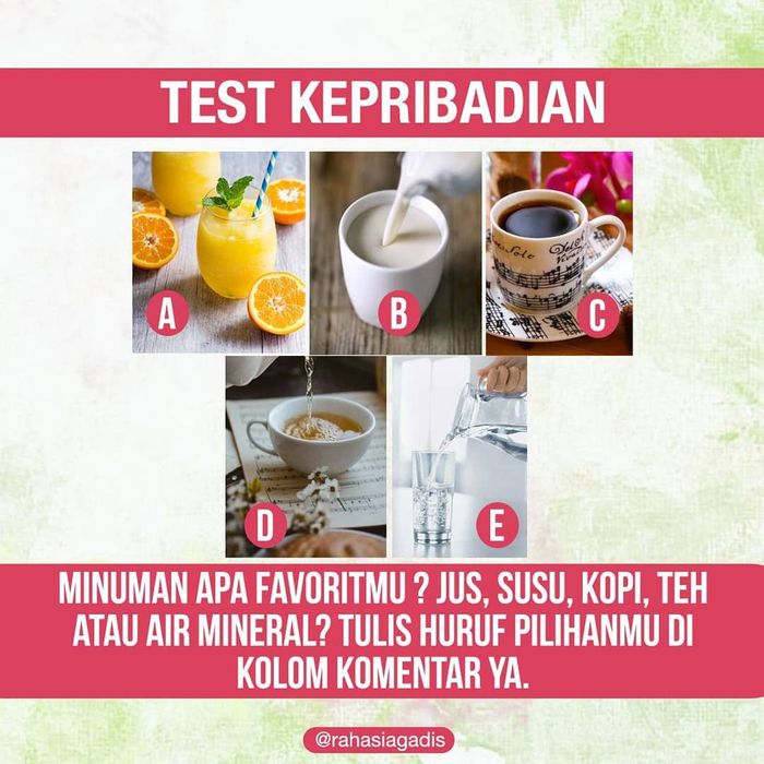 Tes Kepribadian: Kenali Karakter di Dirimu Lewat Minuman Favorit, dari yang Periang sampai si Misterius