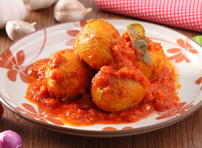 Telur Balado untuk pelengkap nasi tumpeng 17 Agutus.