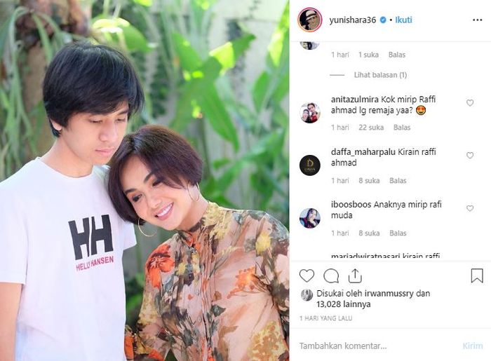 Potret Cavin disebut mirip Raffi Ahmad waktu masih muda.