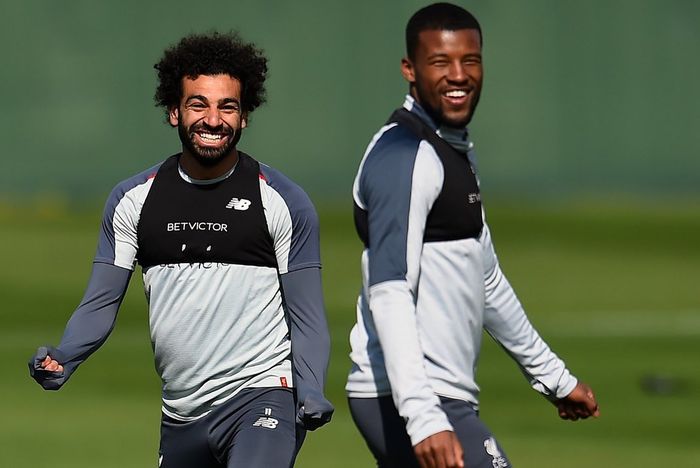 Mohamed Salah (kiri) dan Geroginio Wijnaldum (kanan)