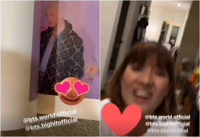 Chika Jessica yang sedang bersama ikut heboh melihat Luna dapat album BTS.