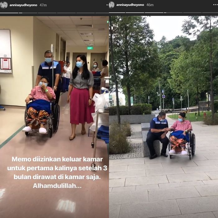 Ani Yudhoyono akhirnya bisa jalan-jalan ke luar rumah sakit