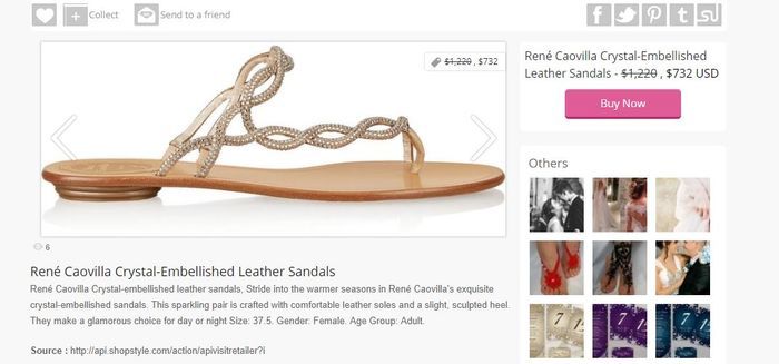 Harga sandal jepit Rene Caovilla-Crystal Embellished Leather Sandals yang dipakai Syahrini saat foto cantik di tengah sawah