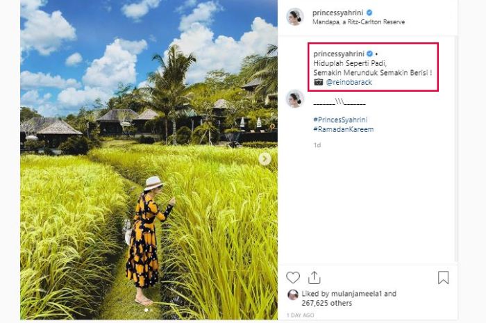 Unggahan akun Instagram Syahrin