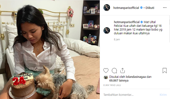 Kejutan ulang tahun Felicia Huang.