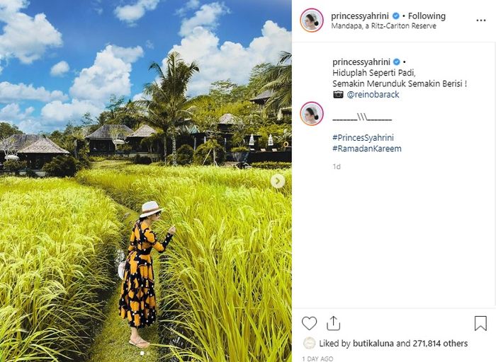 Main ke Sawah, Harga Dress yang Dipakai Syahrini Dibanderol Nyaris 40 Juta Rupiah | Instagram @princessyahrini