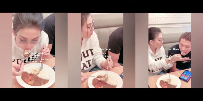 Syahrini dan Reino Barack makan nasi kari