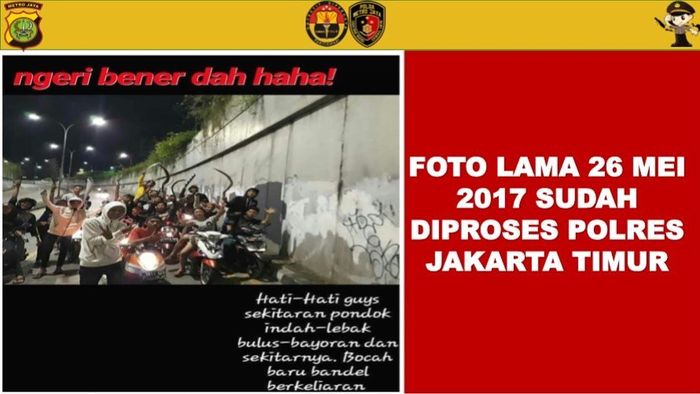 Viral Foto Geng Motor Bawa Celurit Buat Resah Masyarakat Jakarta 