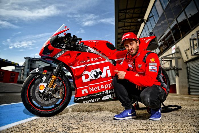 Andrea Dovizioso dengan livery motor baru pada MotoGP Prancis 2019