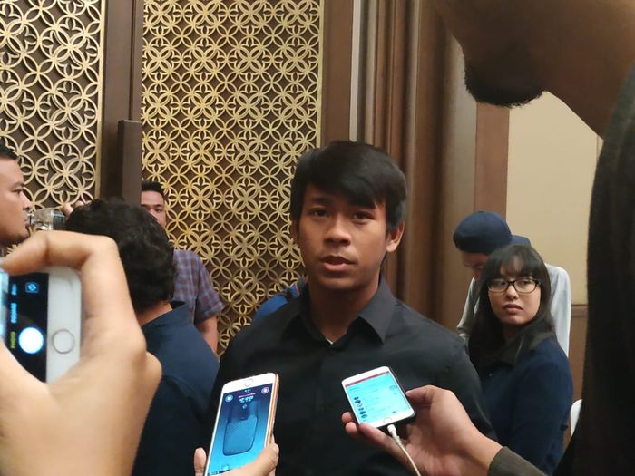 Pemain Garuda Select, Supriadi, di Hotel Sultan, Jakarta, Jumat (17/5/2019).