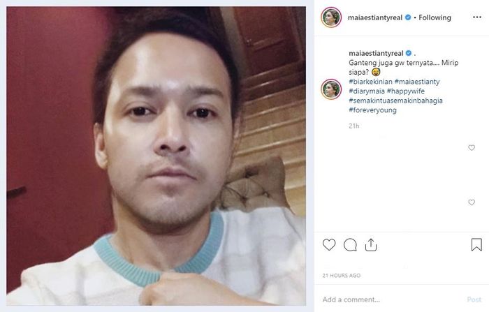 Maia Estianty dibilang mirip Hamish Daud dalam postingan terbarunya.